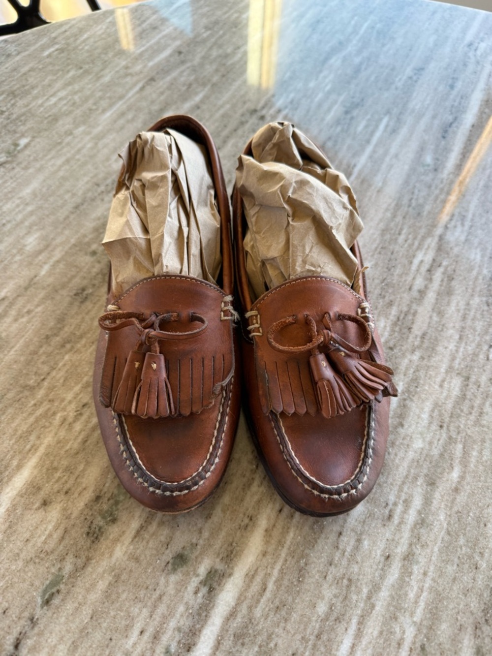 Cole Haan Brown Leather Tassel Loafers Slip On Dress Shoes Men’s 10C